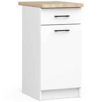 NOAH - Elegancia a funkčnosť v jednom balení Pre moderné kuchyne, ktoré si zakladajú na štýle aj praktickosti, prichádza ideálne riešenie - kuchynská skrinka NOAH. Elegantný dizajn sa stretáva s prvotriednymi materiálmi a inovatívnymi funkciami pre dokonalý harmonický celok.  Materiál: LTD - synonymum kvality a dlhej životnosti. < strong>Rozmer: 85 x 40 x 46 cm - optimalizovaný rozmer pre vašu kuchyňu. Farba: Čistá a svieža biela - ideálna pre väčšinu interiérov. > Funkcia: Tiché dovieranie - žiadne hlasné rany pri zatváraní dverí. Štýl: Moderný a dizajnový vzhľad - skrinka, ktorá bude ozdobou vašej kuchyne. Počet políc: 2 priestranné police pre všetko, čo potrebujete mať po ruke.  Nechajte sa očariť skrinkou NOAH , ktorá kombinuje nielen skvelý dizajn, ale aj praktickosť a funkčnosť. Zmeňte svoju kuchyňu k lepšiemu s NOAH!