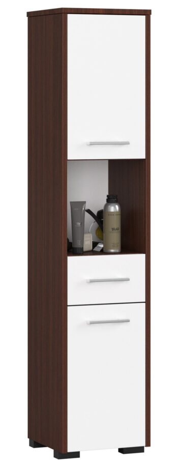 ASTRID2: Kúpeľňová Skrinka v Elegantnej Wenge a Bielej Farbe Potrebujete do svojej kúpeľne modernú skrinku, ktorá kombinuje funkčnosť s dizajnom? Objavte ASTRID2, kúpeľňovú skrinku vo výraznej wenge a čistej bielej farbe, pripravenú oživiť vašu kúpeľňu.  Typ tovaru: Kúpeľňová skrinka Vhodné do miestnosti: Kúpeľňa Materiál: LTD Rozmer: 140 x 30 x 30 cm Farba: Wenge + Biela Vybavenie: 1 zásuvka a plné dvierka < li>Štýl: Moderné, dizajnové Počet políc: 5  S piatimi úložnými policami, zásuvkou a plnými dvierkami ponúka ASTRID2 dostatok priestoru pre všetky vaše kúpeľňové potreby. Moderný vzhľad v spojení s praktickosťou z nej robí nepostrádateľný kúsok do každej kúpeľne. Pridajte štýl a funkčnosť do svojej kúpeľne s ASTRID2!