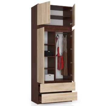 Moderná nadstavba MILUŠKA90 v kombinácii wenge a dub Sonoma  Predstavujeme vám MILUŠKA90 - nadstavbu, ktorá kombinuje temnú eleganciu wenge s prírodným teplom duba Sonoma. Tento harmonický spoj dvoch populárnych farieb prináša do vašej spálne sofistikovaný a súčasný vzhľad.   Typ tovaru: Nádstavba, nadstavec - dokonalý spojenec pre vašu spálňu. Materiál: LTD - zaručuje dlhú životnosť a odolnosť. Rozmer: 55 x 90 x 51 cm - optimálna veľkosť pre väčšinu interiérov. Farba: Wenge a dub Sonoma - nadčasová kombinácia, ktorá dodá miestnosti charakter. Štýl: Moderné a dizajnové - esteticky dokonalý dizajn pre moderné interiéry. Počet políc: 2 - praktické pre uloženie vašich osobných vecí.   Nečakajte a objednajte si MILUŠKA90 ešte dnes! Táto nadstavba sa stane nielen praktickým, ale aj estetickým doplnkom vašej spálne.