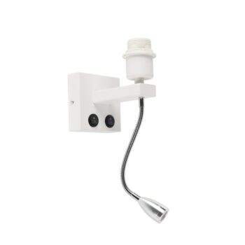 Moderná nástenná lampa biela s flexibilným ramenom - Brescia Combi