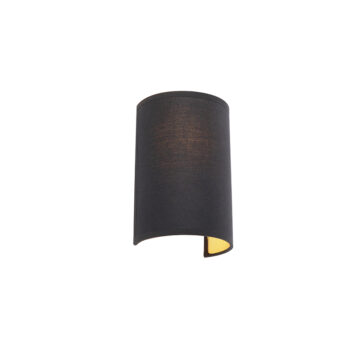 Moderná nástenná lampa čierna a zlatá - Simple Drum
