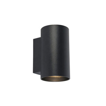 Moderná nástenná lampa čierna okrúhla 2-svetlá - Sandy