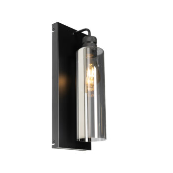 Moderná nástenná lampa čierna s dymovým sklom - Stavelot