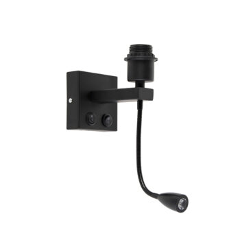 Moderná nástenná lampa čierna s flexibilným ramenom - Brescia Combi