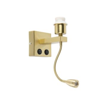 Moderná nástenná lampa mosadz s flexibilným ramenom - Brescia Combi