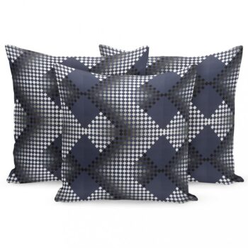Moderná obliečka v geometrickom štýle v tmavo farebnej kombinácii 40x40 cm