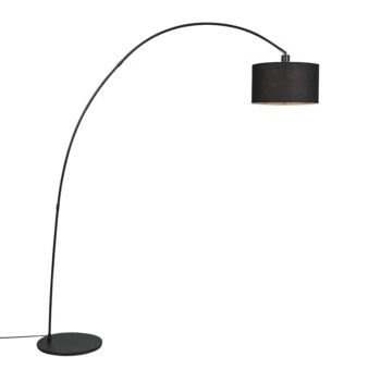 Moderná oblúková stojaca lampa čierna - Vinossa