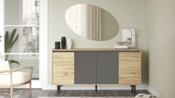 RELLY - Moderná komoda a skrinka pre spálňu a obývaciu izbuZvoľte si spoľahlivosť a eleganciu s našou komodou a skrinkou RELLY. Tento moderný kúsok nábytku je ideálny pre vašu spálňu a obývaciu izbu, prinášajú do nich štýlový a funkčný prvok. Jeho robustný vzhľad a obdĺžnikový, rovný tvar dodajú vašim priestorom moderný a súčasný nádych. Špecifikácia produktu:Typ: Komoda, skrinkaMateriál: LTD (18 mm hrúbka materiálu)Rozmer: 79 x 160 x 79 cmPočet dverí: 4 dverovéFarba: Dub Left a šedáŠtýl : Moderné, dizajnovéVzhľad: RobustnéS komodou a skrinkou RELLY získate nielen úložný priestor, ale aj kúsok nábytku, ktorý sa stane stredobodom vášho interiéru. Či už ju umiestnite do spálne alebo obývačky, jej jednoduchý a pritom štýlový dizajn prinesie do vášho domova nový estetický rozmer. Vytvorte si pohodlné a moderné prostredie s produktom RELLY.Dodávame v demonte.