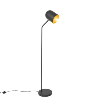 Moderná stojaca lampa čierna so zlatom nastaviteľná - Morik