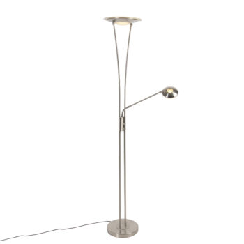 Moderná stojaca lampa oceľ vrátane LED s ramenom na čítanie - Ibiza