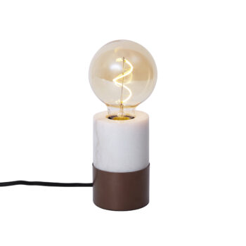 Moderná stolná lampa bronzová s bielym mramorom - Marissa