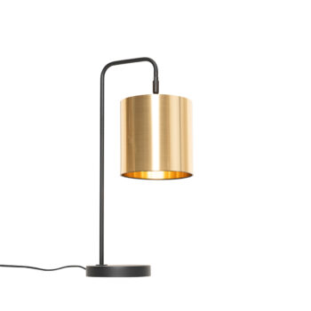 Moderná stolná lampa čierna so zlatom - Lofty