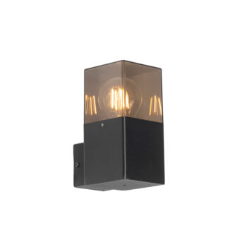 Moderná vonkajšia nástenná lampa čierna IP44 s dymovým sklom - Dánsko