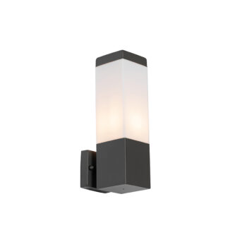 Moderná vonkajšia nástenná lampa tmavosivá s opálom - Malios