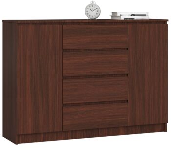 Dizajnová komoda LEA140 v elegantnom wenge odtieni Hľadáte štýlový a funkčný doplnok do vášho interiéru? Komoda LEA140 v tmavom wenge odtieni prináša sofistikovaný vzhľad spojený s moderným dizajnom. Je ideálnym riešením pre vašu spálňu či obývaciu izbu.  Typ tovaru: Komoda, skrinka Materiál: LTD - odolný a dlhoveký materiál Rozmer: 99 x 138 x 40 cm - priestranná, ale zároveň kompaktná Farba: hlboké wenge - pridáva výraz a charakter Vybavenie: 4 zásuvky a dvierka plné - bohatý úložný priestor Počet dverí, dvierok: 2 dverové Počet políc: 4 - na organizáciu vašich potrieb  Vďaka svojej vysokej konštrukcii a dizajnovému prevedeniu bude komoda LEA140 dominovať v priestore a stane sa skvostom vášho bývania. Vynikajúca v kombinácii kvality a estetiky, táto komoda je ideálnou voľbou pre tých, ktorí hľadajú výnimočný nábytok s charakterom. Nenechajte si ujsť šancu oživiť svoj interiér s komodou, ktorá kombinuje moderný štýl s funkčnosťou.