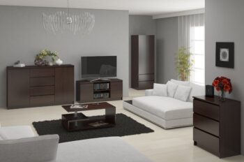 LIANA140: Elegancia v odtieni wenge Objavte skvelý spojenec pre vaše úložné potreby a zároveň skvostný doplnok moderného interiéru. Predstavujeme LIANA140 - komodu, ktorá kombinuje funkčnosť s výnimočným dizajnom.  Typ tovaru: Komoda, skrinka Materiál : LTD - záruka odolnosti a dlhej životnosti Rozmer: 99 x 138 x 40 cm - priestranná, ale nenápadná Farba : wenge - hlboké a elegantné Vybavenie: 3 zásuvky a dvierka plné - dostatok miesta pre všetko, čo potrebujete skladovať  Počet dverí, dvierok: 3 dverové Počet políc: 6 - usporiadanie podľa vašich potrieb  S moderným a dizajnovým štýlom LIANA140 ľahko obohatíte spálňu či obývaciu izbu. Jej vysoký a štíhly vzhľad dodáva priestoru sofistikovaný vzhľad, zatiaľ čo farba wenge prináša teplý a pohodlný pocit.