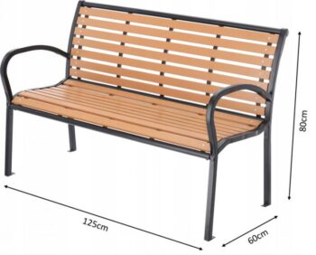 Moderná záhradná lavička v hnedej farbe 125 x 60 x 80 cm