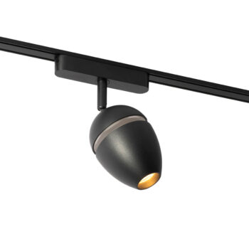 Moderné čierne bodové svetlo pre 1-fázový koľajnicový systém vrátane LED - Magnetic Eggy