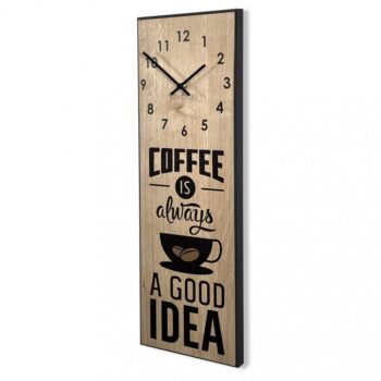 Moderné drevené kuchynské hodiny Coffee Idea