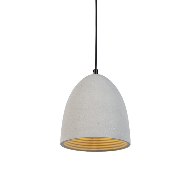 Moderne hanglamp zwart met grijs beton - Eton Moderne hanglamp zwart met grijs beton - Eton