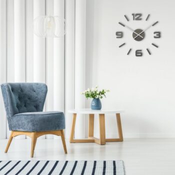 Moderné sivé nalepovacie hodiny 75 cm