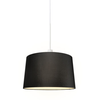 Moderné závesné svietidlo biele s tienidlom 45 cm čierne - Combi 1