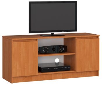 TV stolík ROMANA120 Materiál: LTD Ideálny pre obývaciu izbu s moderným a dizajnovým štýlom. Tento TV stolík je vyrobený z kvalitného materiálu LTD av elegantnej farbe jelša.  Rozmer: 55 x 120 x 40 cm Vybavenie: dvierka plné (skrinka) Počet políc: 2  ROMANA120 je dokonalým doplnkom pre každý interiér, ktorý ocení každý milovník moderného designu.