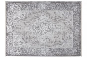 Moderný bielo-sivý dizajnový interiérový koberec so vzorom Šírka: 140 cm | Dĺžka: 200 cm