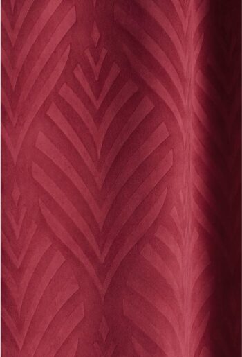 Moderný bordový zamatový záves s reliéfnym vzorom listov 140x250 cm