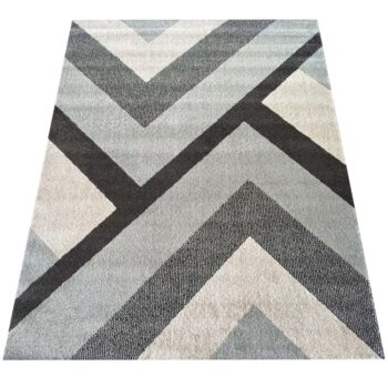 Moderný koberec s geometrickými vzormi v sivých farbách Šírka: 80 cm | Dĺžka: 150 cm