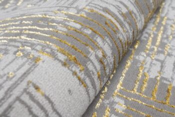 Moderný koberec sivej farby so zlatým motívom Šírka: 160 cm | Dĺžka: 230 cm