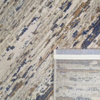 Moderný koberec v béžovo-hnedej farbe s modrým detailom Šírka: 200 cm | Dĺžka: 290 cm