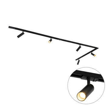 Moderný koľajnicový systém s 5 reflektormi čierny 1-fázový 3,5 cm - Iconic Jeana Luxe
