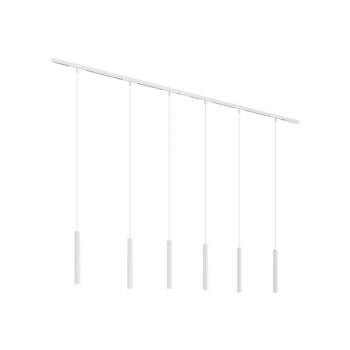 Moderný koľajnicový systém s 6 bielymi závesnými svetlami 1-fázový - Slimline Keno