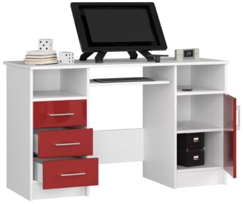 Písací stôl ANNA124: Dokonalý do každej izby  Názov produktu: ANNA124 Typ tovaru: Písací stôl ideálny do detského izby, kancelárie či pracovne. Svojou modernou a dizajnovou víziou osloví každého, kto hľadá niečo výnimočné.   Materiál: Kvalitné LTD vo farbe dub Sonoma dodáva stolu ANNA124 nielen pevnosť, ale aj elegantný vzhľad.   Rozmery: 180 x 125 x 50 cm. Napriek tomu, že má široký vzhľad, ľahko sa zmestí do väčšiny miestností a ponúka dostatok priestoru pre vaše veci.   Vybavenie: Tento písací stôl je vybavený praktickým regálkom s 5 policami, čo uľahčuje organizáciu a skladovanie vašich potrieb.   Vďaka svojmu modernému a dizajnovému štýlu bude stôl ANNA124 ozdobou každej miestnosti. Nielenže je funkčný, ale aj esteticky príťažlivý.