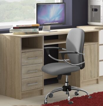 Moderný Písací stôl ANNA124 v elegantnej farbe dub Sonoma ANNA124 je synonymom pre dokonalosť v oblasti nábytku. S jeho farbou dub Sonoma prináša do vášho interiéru hrejivý dotyk prírody a elegancie. Ideálne riešenie pre detskú izbu, kanceláriu alebo pracovňu, tento stôl spĺňa všetky požiadavky moderného nábytku.  Materiál: LTD - odolnosť a dlhá životnosť v jednom. Rozmery: 74 x 124 x 52 cm - optimálne rozmery pre komfortnú prácu a štúdium. Farba: Dub Sonoma - elegantný a nadčasový vzhľad , ktorý sa ľahko kombinuje s ostatným nábytkom. Vybavenie: Tri zásuvky na uskladnenie potrebných materiálov a výsuvná doska pre klávesnicu pre lepšiu ergonómiu práce. Štýl: Moderný a dizajnový - perfektné spojenie formy a funkcie. Počet políc: 5 - priestor pre všetky vaše dokumenty a kancelárske potreby. < /ul> Doprajte si kúsok luxusu v každodennom živote s písacím stolom ANNA124.