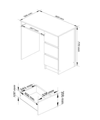 Moderný Písací Stôl PEGAS90P: Elegancia duba Craft biely pre váš domov Potrebujete spojiť funkčnosť s nezameniteľným štýlom? Náš písací stôl PEGAS90P je dokonalým riešením pre vás. Navrhnutý s ohľadom na moderné návrhárske trendy, tento stôl je ideálnym doplnkom pre detskú izbu, kanceláriu alebo pracovňu. rôzne priestory. Materiál: Kvalitné LTD - odolnosť a trvanlivosť na dlhú dobu. Farba: Elegantný dub Craft biely - dokonalá kombinácia tradície a modernosti. Vybavenie: Tri priestranné zásuvky pre všetky vaše potreby a výsuvná doska pre pohodlné umiestnenie klávesnice. Štýl:< /strong> Moderné a dizajnové línie pre tých, ktorí si cení estetiku a funkčnosť. Polička: Praktická pre skladovanie dokumentov alebo obľúbených kníh.  Pravé prevedenie. Prečo si vyberať medzi štýlom a praktickosťou? S písacím stolom PEGAS90P môžete mať oboje. Obohaťte svoj interiér týmto exkluzívnym kúskom nábytku ešte dnes!