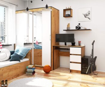 Moderný Písací Stôl PEGAS90P: Elegancia duba Craft biely pre váš domov Potrebujete spojiť funkčnosť s nezameniteľným štýlom? Náš písací stôl PEGAS90P je dokonalým riešením pre vás. Navrhnutý s ohľadom na moderné návrhárske trendy, tento stôl je ideálnym doplnkom pre detskú izbu, kanceláriu alebo pracovňu. rôzne priestory. Materiál: Kvalitné LTD - odolnosť a trvanlivosť na dlhú dobu. Farba: Elegantný dub Craft biely - dokonalá kombinácia tradície a modernosti. Vybavenie: Tri priestranné zásuvky pre všetky vaše potreby a výsuvná doska pre pohodlné umiestnenie klávesnice. Štýl:< /strong> Moderné a dizajnové línie pre tých, ktorí si cení estetiku a funkčnosť. Polička: Praktická pre skladovanie dokumentov alebo obľúbených kníh.  Pravé prevedenie. Prečo si vyberať medzi štýlom a praktickosťou? S písacím stolom PEGAS90P môžete mať oboje. Obohaťte svoj interiér týmto exkluzívnym kúskom nábytku ešte dnes!