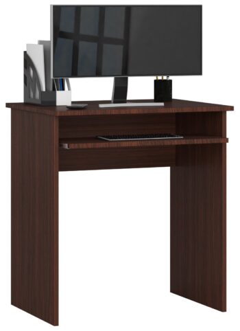 Dizajnový písací stôl RAST v elegantnom odtieni wenge  Predstavujeme vám RAST - písací stôl, ktorý je ideálnym doplnkom pre vašu detskú izbu, kanceláriu alebo pracovňu. Jeho moderný vzhľad spojený s praktickými funkciami robí tento nábytok nepostrádateľným pomocníkom v každodennej práci či učení.   Typ tovaru: Písací stôl Materiál: Kvalitné a odolné LTD < strong>Rozmery: 74 x 68 x 51 cm - ideálne rozmery pre menšie priestory Farba: Temný a elegantný odtieň wenge Štýl: Moderný a dizajnový vzhľad, ktorý oživí váš interiér Vybavenie: Praktická výsuvná doska na klávesnici pre pohodlné písanie  Počet políc: 1 - dostatok miesta na uskladnenie vašich nevyhnutností   Písací stôl RAST nie je len o vzhľade. Vďaka svojmu premyslenému designu a funkčnosti je skvelým riešením pre každý moderný interiér. Jeho výsuvná doska na klávesnici zaistí maximálny komfort pri práci či štúdiu.