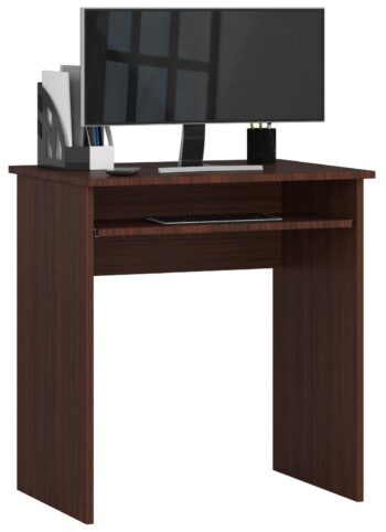 Dizajnový písací stôl RAST v elegantnom odtieni wenge  Predstavujeme vám RAST - písací stôl, ktorý je ideálnym doplnkom pre vašu detskú izbu, kanceláriu alebo pracovňu. Jeho moderný vzhľad spojený s praktickými funkciami robí tento nábytok nepostrádateľným pomocníkom v každodennej práci či učení.   Typ tovaru: Písací stôl Materiál: Kvalitné a odolné LTD < strong>Rozmery: 74 x 68 x 51 cm - ideálne rozmery pre menšie priestory Farba: Temný a elegantný odtieň wenge Štýl: Moderný a dizajnový vzhľad, ktorý oživí váš interiér Vybavenie: Praktická výsuvná doska na klávesnici pre pohodlné písanie  Počet políc: 1 - dostatok miesta na uskladnenie vašich nevyhnutností   Písací stôl RAST nie je len o vzhľade. Vďaka svojmu premyslenému designu a funkčnosti je skvelým riešením pre každý moderný interiér. Jeho výsuvná doska na klávesnici zaistí maximálny komfort pri práci či štúdiu.