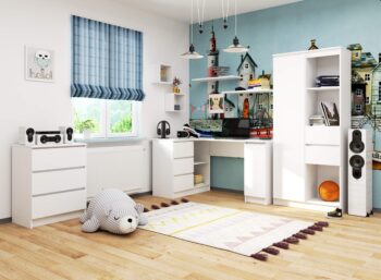 SCYL155L: Moderný Rohový Písací Stôl pre Váš Interiér Potrebujete pre svoju detskú izbu, kanceláriu alebo pracovňu niečo skutočne elegantné a praktické? Predstavujeme vám SCYL155L, dizajnový rohový písací stôl, ktorý sa stane centrálnym bodom každej miestnosti. Špecifikácia:   Typ tovaru: Písací stôl Materiál: LTD Rozmer: 77 x 155 x 85 cm Farba: biela Vybavenie: 3 zásuvky na ukladanie vašich nevyhnutností  Štýl: Moderné a dizajnové prevedenie Tvar: Rohový pre optimálne využitie priestoru Počet políc: 4 police pre ďalšie uskladnenie  Ľavé prevedenie. Prineste do svojho interiéru kúsok modernosti s SCYL155L. Tento stôl je ideálnou kombináciou štýlu, funkčnosti a kvality. Ideálne pre každého, kto hľadá skvelý kúsok nábytku pre svoju detskú izbu, kanceláriu alebo pracovňu.