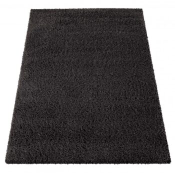 Moderný shaggy koberec v antracitovej farbe Šírka: 80 cm | Dĺžka: 150 cm