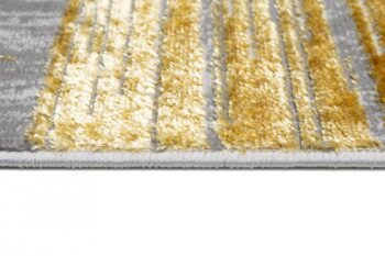 Moderný sivý koberec do obývačky so zlatým motívom Šírka: 80 cm | Dĺžka: 150 cm
