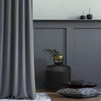 Moderný tmavo sivý záves dark grey na kruhy 140 x 260 cm