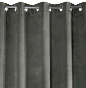 Moderný tmavo sivý záves zamatový 140 x 250 cm Dĺžka: 250 cm