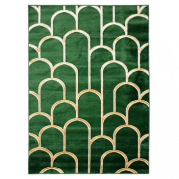 Moderný zelený koberec s jedinečným zlatým vzorom Šírka: 120 cm | Dĺžka: 170 cm