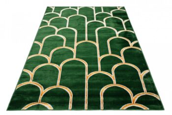 Moderný zelený koberec s jedinečným zlatým vzorom Šírka: 140 cm | Dĺžka: 200 cm