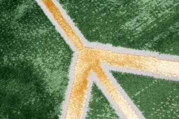 Moderný zelený koberec s jednoduchým zlatým  vzorom Šírka: 120 cm | Dĺžka: 170 cm