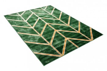 Moderný zelený koberec s jednoduchým zlatým  vzorom Šírka: 160 cm | Dĺžka: 220 cm