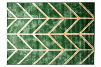 Moderný zelený koberec s jednoduchým zlatým  vzorom Šírka: 80 cm | Dĺžka: 150 cm